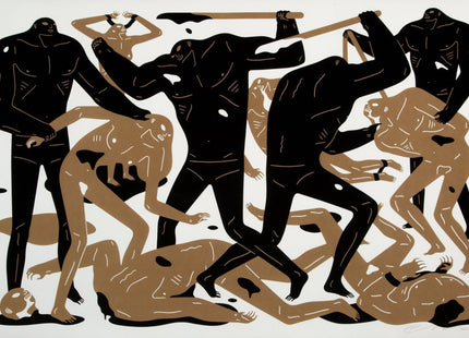 Between Man & God- White Silkscreen Print by Cleon Peterson