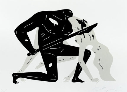 Between the Sun and Moon 2- White Silkscreen Print by Cleon Peterson