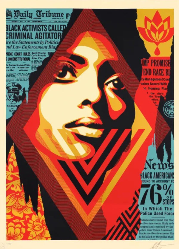 Serigrafía de gran formato 30x42 de Shepard Fairey - OBEY