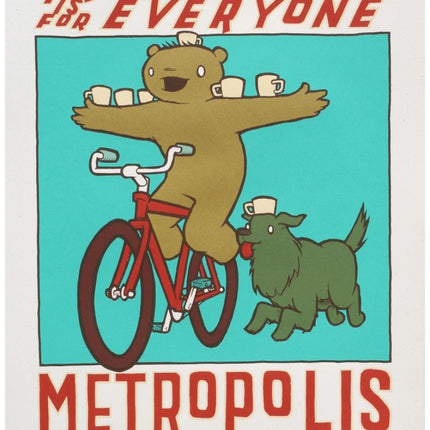 Bike Delivery! Metropolis Coffee 2014 Silkscreen Print by John Vogl