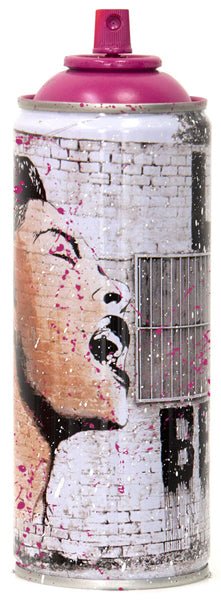 Billie is Beautiful Magenta Spray Paint Can Sculpture by Mr Brainwash- Thierry Guetta