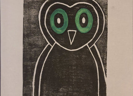 Bird Nine Woodcut Print by Victoria S