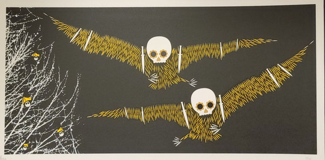 Bird Skull Silkscreen Print by MFG- Matt Goldman