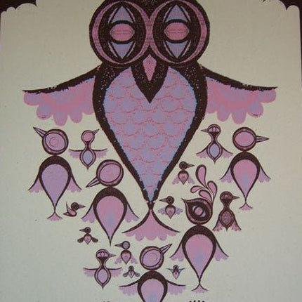 Birds Pink Silkscreen Print by Jon Smith