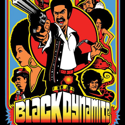 Black Dynamite Blacklight Silkscreen Print by Jeremy Wheeler