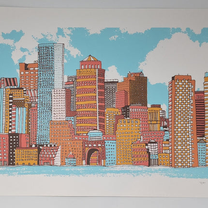 Boston MA Silkscreen Print by Nate Duval