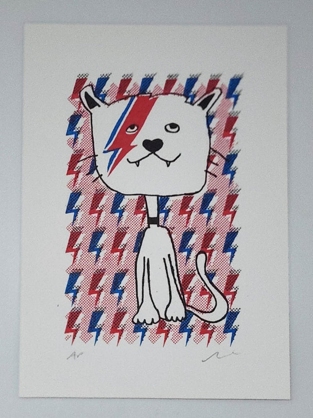 Bowie Cat AP Silkscreen Print by Nate Duval