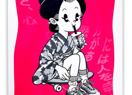 Bubble Tea Silkscreen Print by Shishidomia