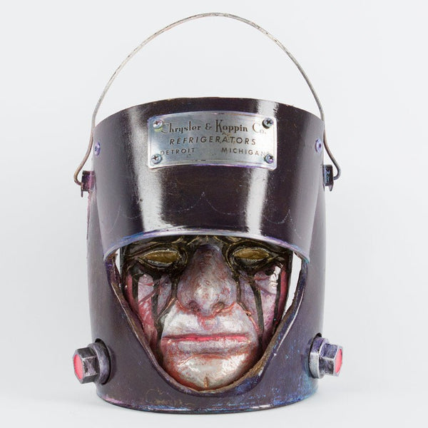 Bucket Head #4  Paint Can Sculpture by Ron Zakrin