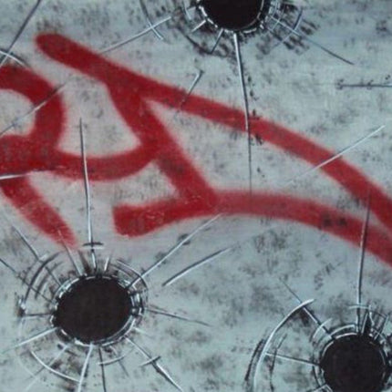 Bullet Holes Original Acrylic Spray Paint Painting by RD-357 Real Deal