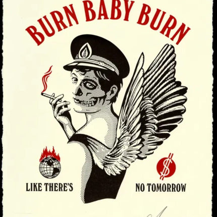 Burn Baby Burn Letterpress Print by Shepard Fairey- OBEY