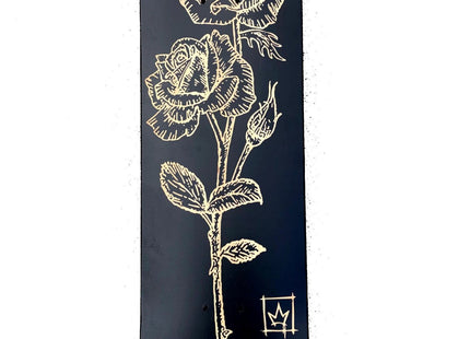 Carved Rose Black Skateboard Art Deck by Jenna Morello