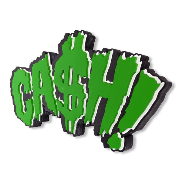 Cash Monster Wood Cut HPM Mixed Media Print by Denial- Daniel Bombardier