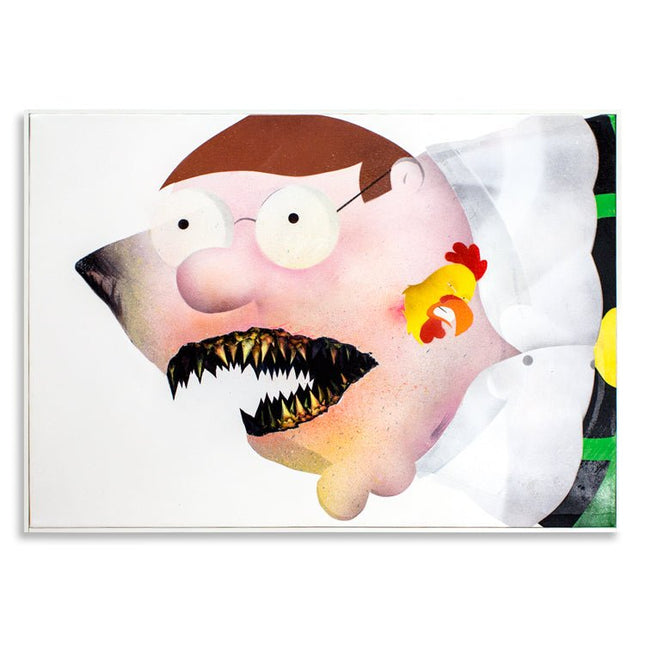 Ceci N'est Pas Une Peter Griffin Original Spray Paint Mixed Media Painting by Shark Toof