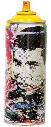 Champ Yellow Spray Paint Can Sculpture by Mr Brainwash- Thierry Guetta