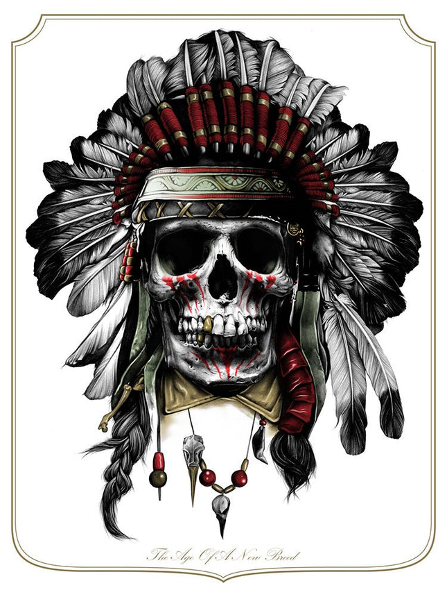 Chief Skull Silkscreen Print by Joe King