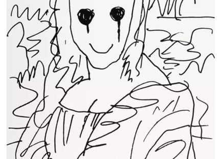 Coffee Break Drawing of Mona Lisa Silkscreen Print by Madsaki