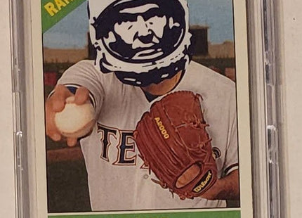 Colby Lewis Astronaut Rangers Original Collage Baseball Card Art by Pat Riot