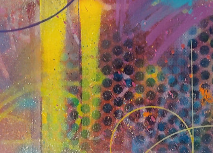 Collateral Damage Circles Original Spray Paint Mixed Media Painting by Risk Rock