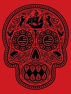 Coloniam Decductam Red Silkscreen Print by Ernesto Yerena Montejano- Hecho Con Ganas