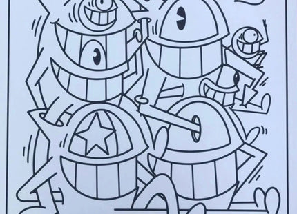 Connected Crew- Black on White Silkscreen Print by El Pez