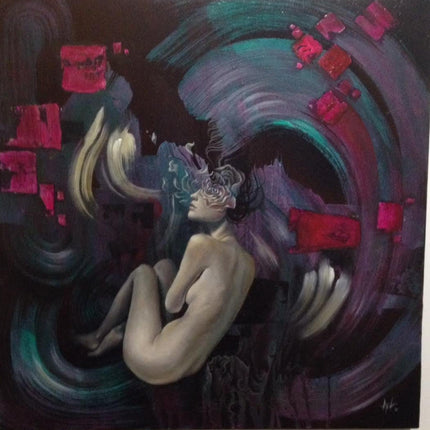 Contemplation Original Acrylic Painting by Mandy Tsung
