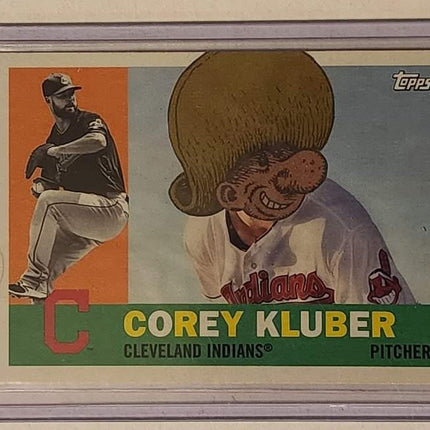 Corey Kluber Old Miner Indians Original Collage Baseball Card Art by Pat Riot