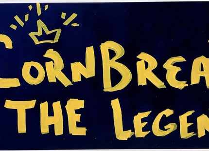 Cornbread The Legend Blue Yellow Archival Print by Cornbread- Darryl McCray