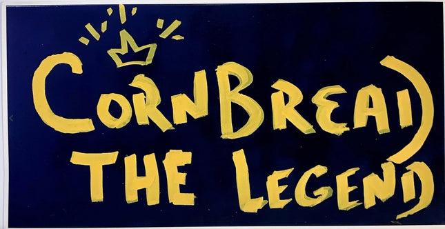 Cornbread The Legend Blue Yellow Archival Print by Cornbread- Darryl McCray