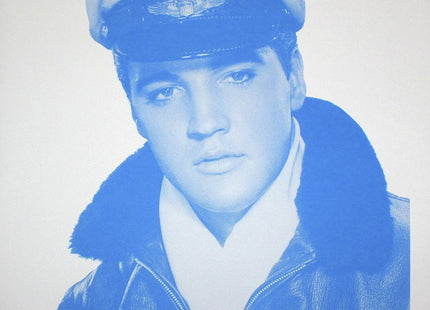 Crazy About Elvis Blue Silkscreen Print by Tim Oliveira