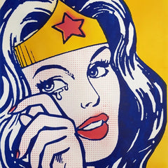 Crying Woman HPM Stencil Silkscreen Print by Copyright