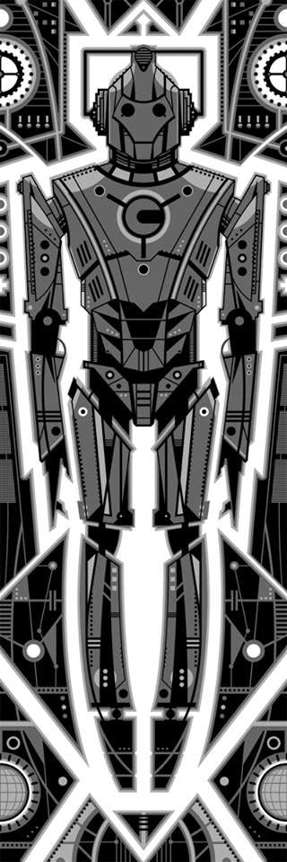 Cyberman Silkscreen Print by Ron Guyatt