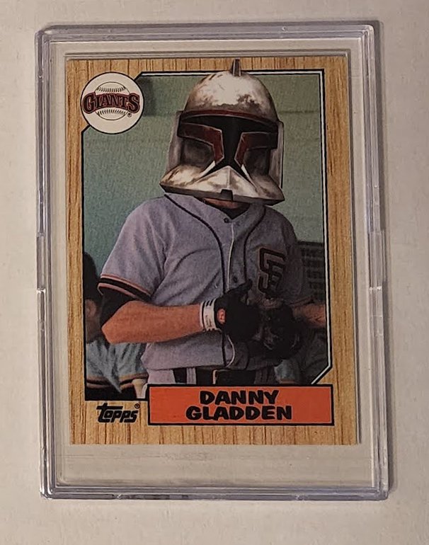 Danny Gladden Clone Trooper Star Wars Giants Original Collage Baseball Card Art by Pat Riot