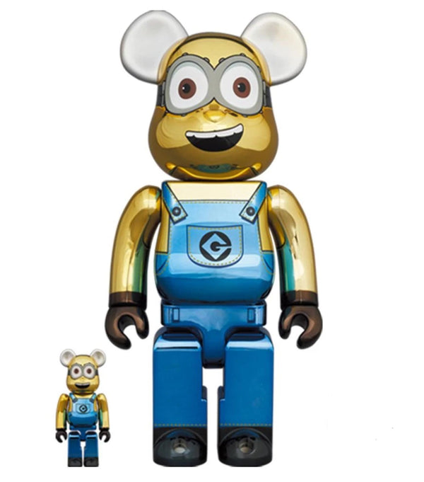 Dave Minion - Chrome 100% &amp; 400% Be@rbrick