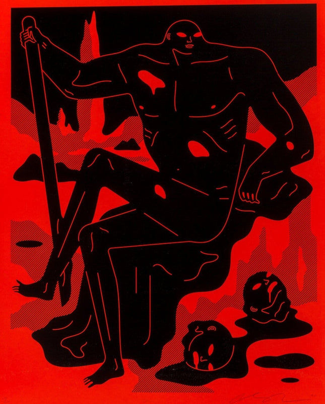 Day Has Turned To Night- Red Serigraph Print by Cleon Peterson