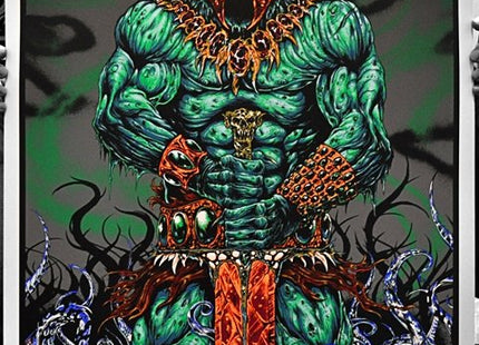 Death God Necros Grim Green Decay Silkscreen Print by Skinner