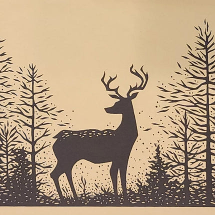 Deer Glade Silkscreen Print by Little Showcase
