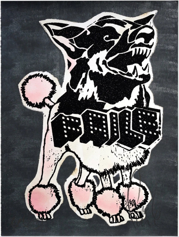 Diamond FAILEdoodle- Black/Black Silkscreen Print by Faile