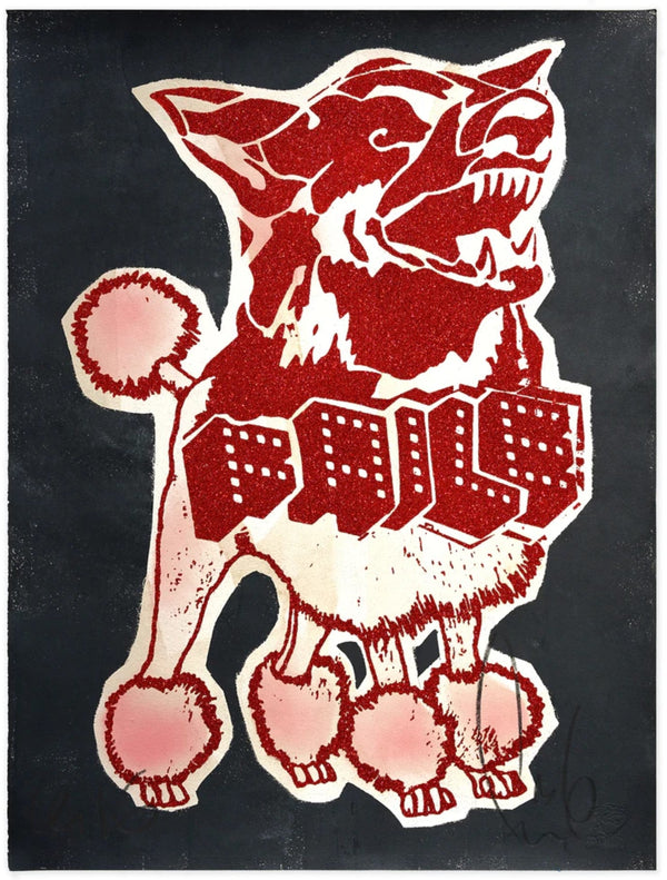 Diamond FAILEdoodle- Red/Black Silkscreen Print by Faile