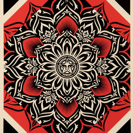 Diamond Lotus- Red Silkscreen Print by Shepard Fairey- OBEY