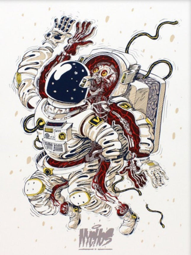 Dissection Of An Astronaut Silkscreen Print by Nychos