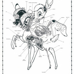Dissection of Bambi Sheet No 23 Silkscreen Print by Nychos