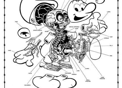Dissection of Smurf Anatomy Sheet No 27 Silkscreen Print by Nychos