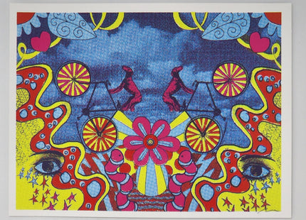 Dog Bike Trippy Silkscreen Print by Nate Duval