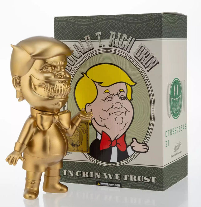 Donald T Rich Grin Gold Art Toy by Ron English