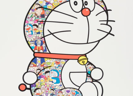Doraemon Sitting Up Every Day is a Struggle Nobita Lithograph Print by Takashi Murakami TM/KK