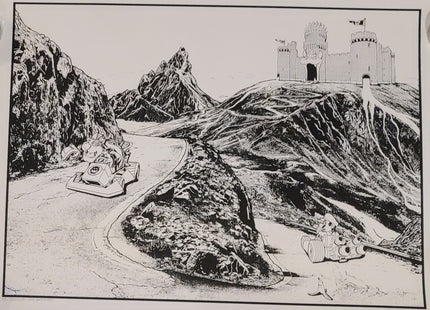 Drifting Into Darkness B&W Silkscreen Print by Russell Moore