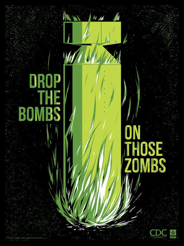 Drop the Bomb Silkscreen Print by Ron Guyatt