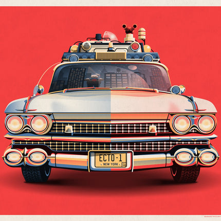 Ecto-1 Red Silkscreen Print by DKNG