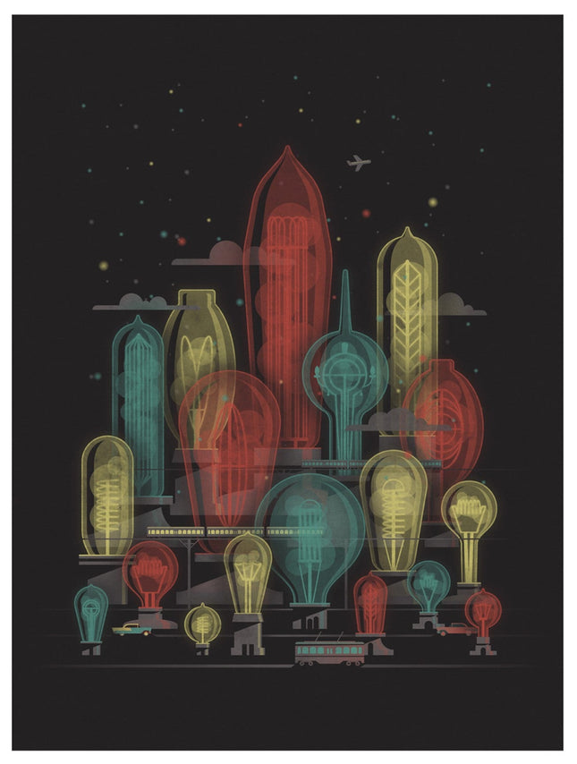 Electric City Silkscreen Print by DKNG